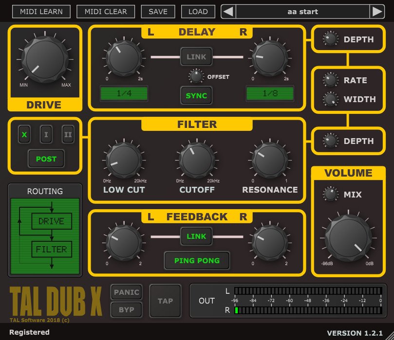 Togu Audio Line TAL-Dub-X 2.2.1 (Win macOS Linux)