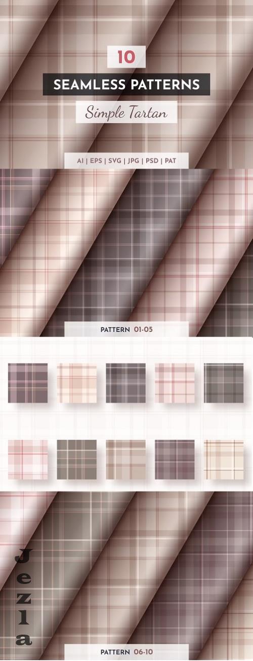 10 Seamless Simple Tartan Patterns - 281831133