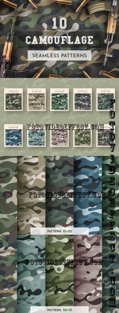 10 Seamless Camouflage Patterns - 282676859