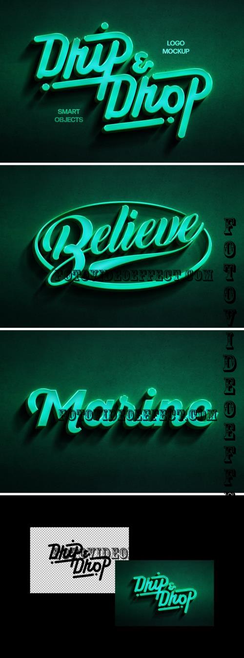 Marine 3D Neon Logo Mockup - 287792130 - APTKJQF