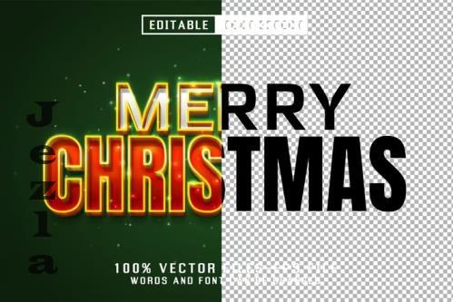 Merry Christmas Golden Text - Editable Text Effect - RHZJMT2