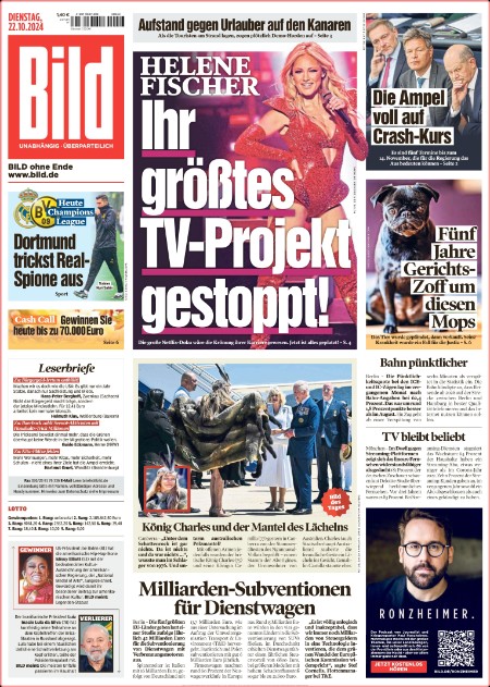 Bild Zeitung  vom  22 Oktober 2024