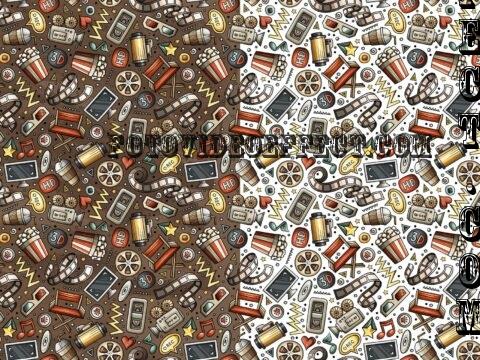 Cinema Cartoon Seamless Pattern - Z649PXQ