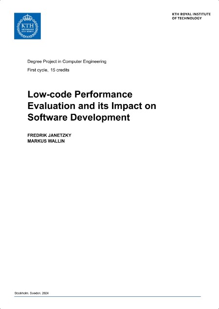 Janetzky F  Low-code Performance Evaluation  its Impact on Soft Development 2024