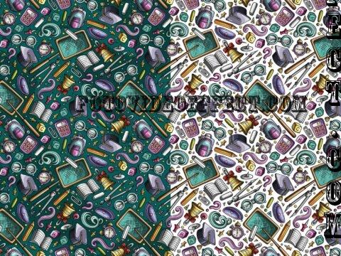 Back to School Cartoon Seamless Pattern - SMHUVNZ