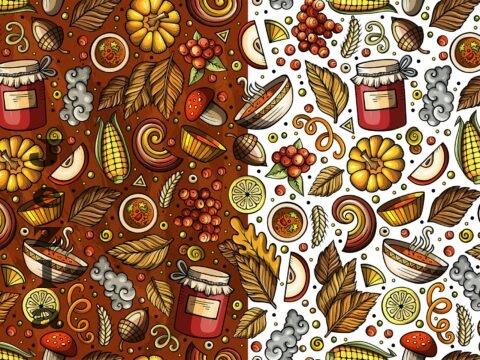 Autumn Cartoon Seamless Pattern - Q8JEUFR