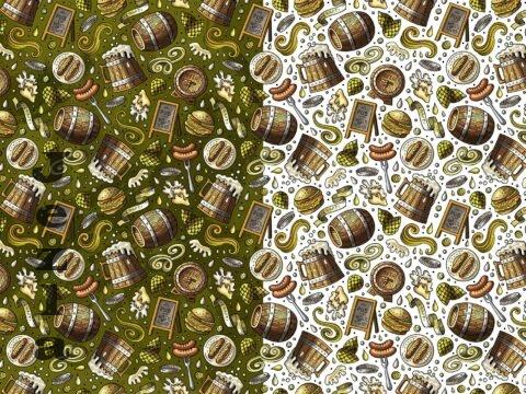 Beer Fest Cartoon Seamless Pattern - KCFWMSR