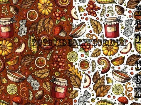 Autumn Cartoon Seamless Pattern - Q8JEUFR