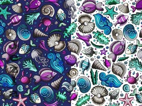 Underwater Cartoon Seamless Pattern - 6P6H8C9