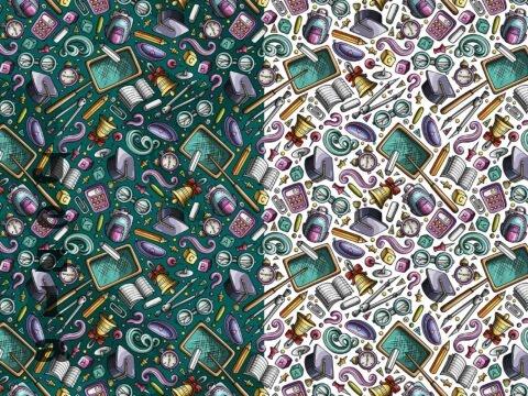 Back to School Cartoon Seamless Pattern - SMHUVNZ