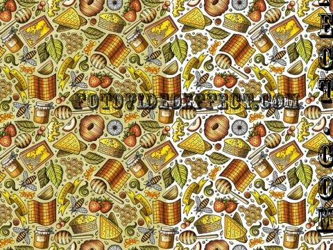 Honey Cartoon Seamless Pattern - 98C789H