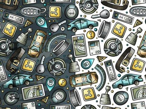 Automotive Cartoon Seamless Pattern - L4UMZC5