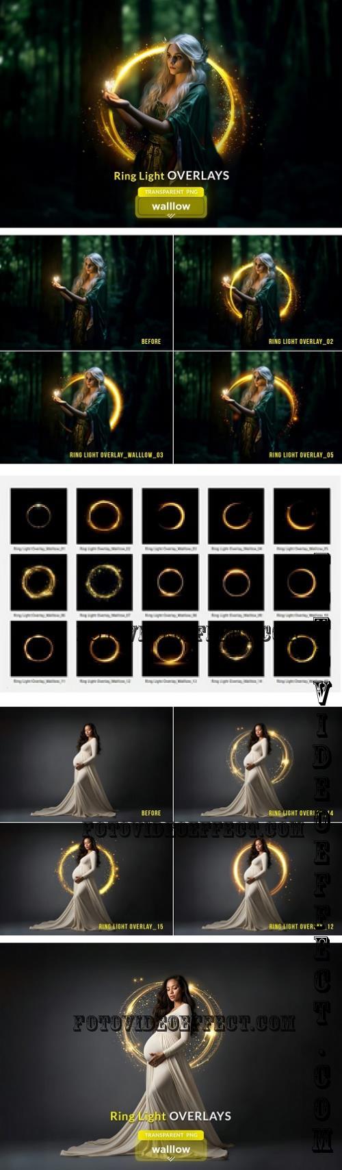 Gold ring light PNG photo overlays - 287538594