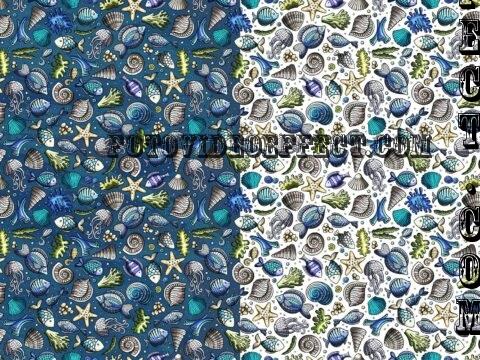 Underwater Cartoon Seamless Pattern - 6NKGKFT