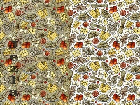 Italian Food Cartoon Seamless Pattern - RLKDUU7