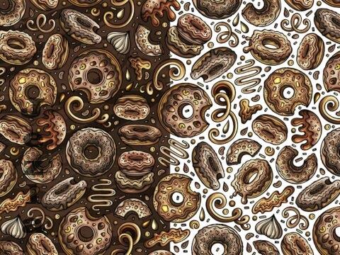 Donuts Cartoon Seamless Pattern - S6NESLP