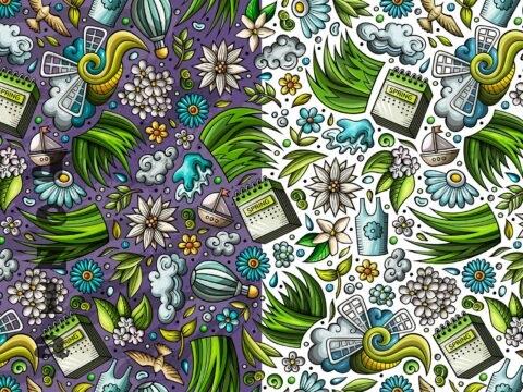 Spring Cartoon Seamless Pattern - TJ7AGM3