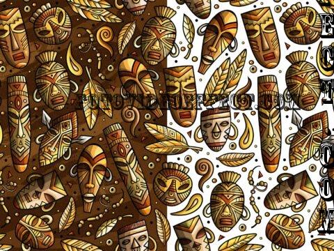 Africa Cartoon Seamless Pattern - 9D67RWU