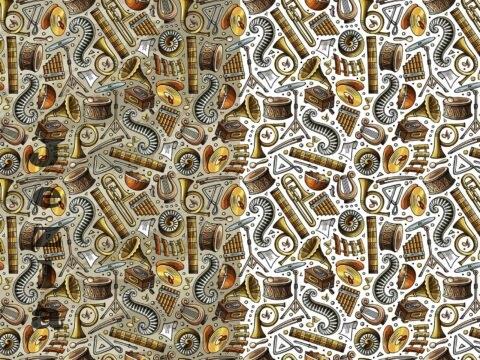 Classic Music Cartoon Seamless Pattern L4PJ3FN