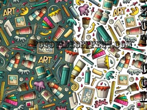 Designer Tools Cartoon Seamless Pattern - MPCXUMJ