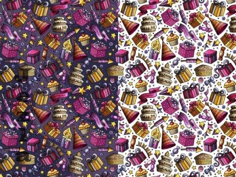 Happy Birthday Cartoon Seamless Pattern - CRNT8NZ