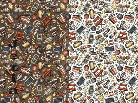 Cinema Cartoon Seamless Pattern - Z649PXQ