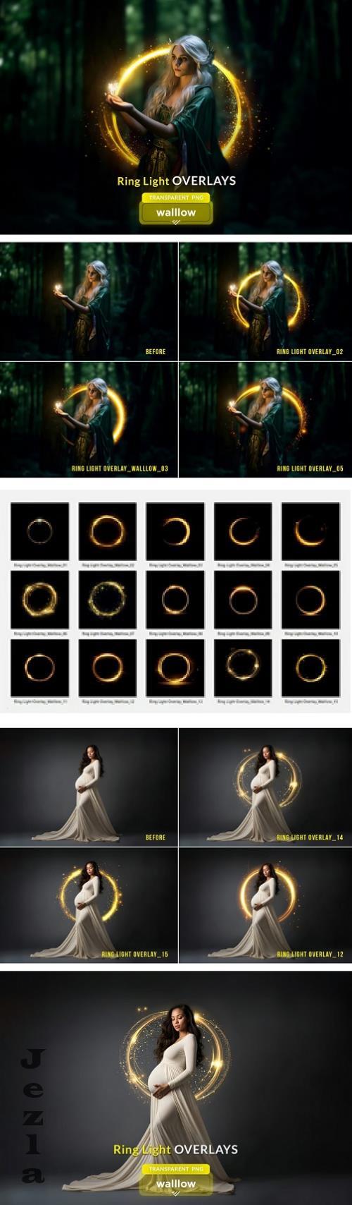 Gold ring light PNG photo overlays - 287538594