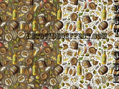 Beer Fest Cartoon Seamless Pattern - AQ8JCTV