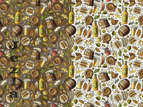 Beer Fest Cartoon Seamless Pattern - AQ8JCTV