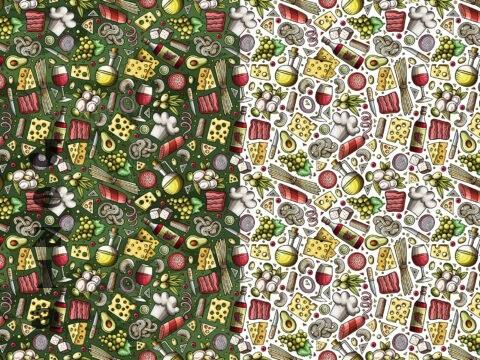 Italian Food Cartoon Seamless Pattern - 4QTZQFQ