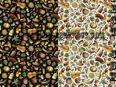 Latin America Cartoon Seamless Pattern - ALM3EPP