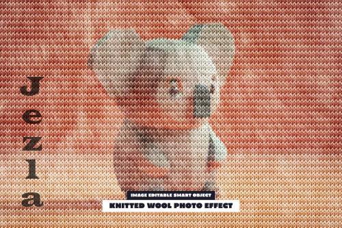 Knitted Wool Photo Effect - 288701501