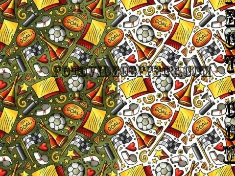 Soccer Cartoon Seamless Pattern - H8SCPBV