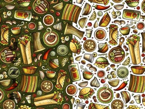 Mexican Food Cartoon Seamless Pattern - YZL4AN6