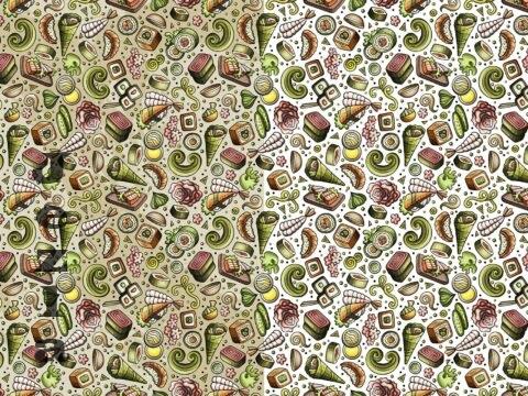 Japan Food Cartoon Seamless Pattern - VZUDXRZ