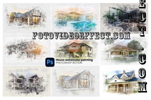 House Watercolor Painting - 288702226