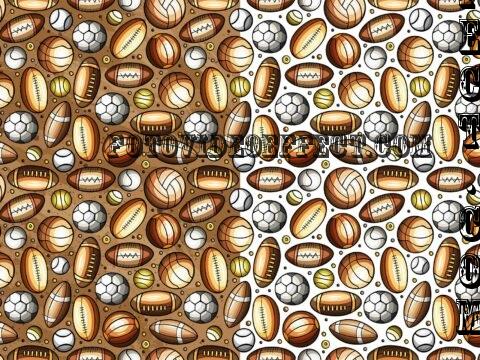 Sport Balls Cartoon Seamless Pattern - X2ZZJHK