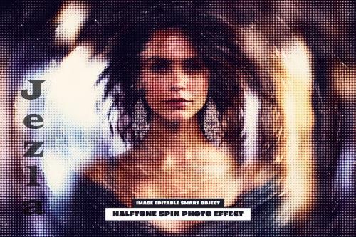 Halftone Spin Photo Effect - 288825284