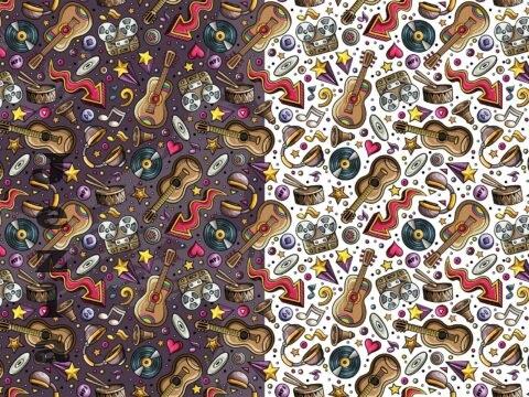 Musical Cartoon Seamless Pattern - DKRZV6X