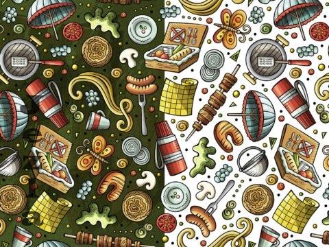 Picnic Cartoon Seamless Pattern - MG28E4R