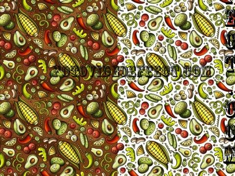 Mexican Food Cartoon Seamless Pattern - N6Q4HD3