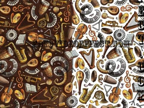 Classic Music Cartoon Seamless Pattern - QV3SPE3