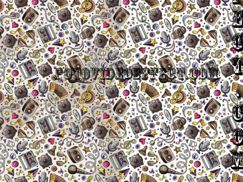 Musical Cartoon Seamless Pattern - 7ZD46DM