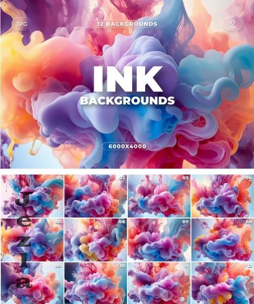 12 Ink Drop Backgrounds - J2MQMB3