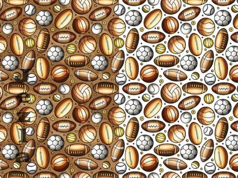 Sport Balls Cartoon Seamless Pattern - X2ZZJHK