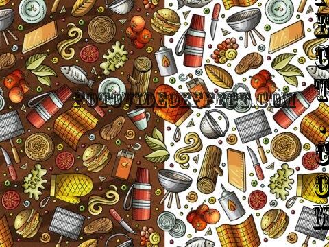 Picnic Cartoon Seamless Pattern - TECBH5P