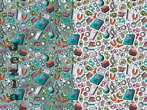 Science Cartoon Seamless Pattern Z38XBD3