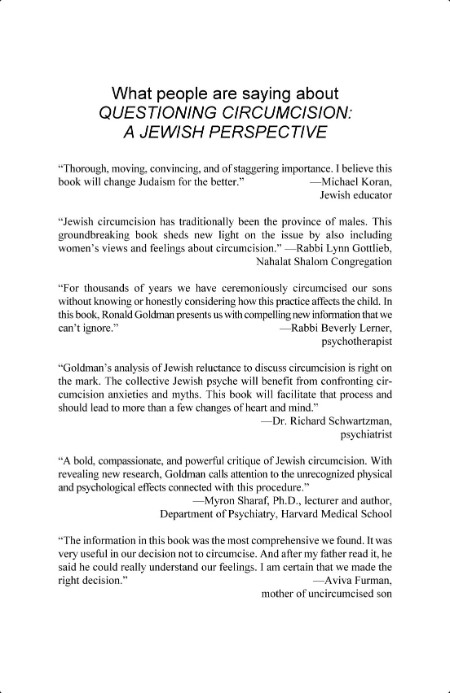 [pol-soc-relig] Questioning Circumcision  A Jewish Perspective by Ronald Goldman PDF