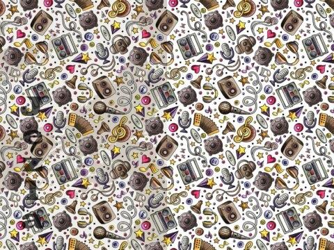 Musical Cartoon Seamless Pattern - 7ZD46DM