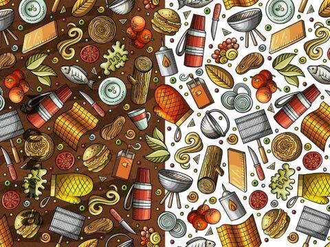 Picnic Cartoon Seamless Pattern - TECBH5P